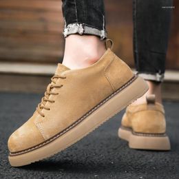 Dress Shoes Brand Faux Suede Leather Men's Boots Men Business Casual Autumn Winter Fashion Oxford For