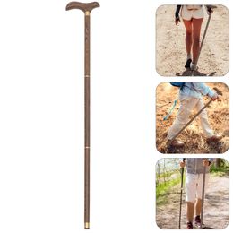 Trekking Poles Three-section Crutches Foldable Cane Climbing Stick Detachable Cane Solid Wood Pattern Alpenstocks Walking Poles Travel 231018