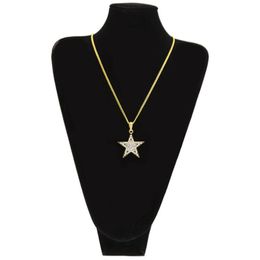 Iced Out Rhinestone Gold Hiphop Jewellery For Men Mini Star Charm Pendant Necklaces Pop Street Style Hip Hop ACcessories Whole243i