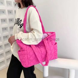 Shoulder Bags Shopping Bags 2023 Laice Paern Soulder Bag Space andbag Women Large Capacity Tote Bags Feater Ladies Quilted Sopper Bagcatlin_fashion_bags
