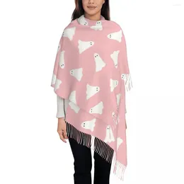 Scarves Pink Halloween Ghosts Shawl Wrap Womens Warm Large Soft Scarf Pashmina Tassel