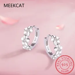 Hoop Earrings 925 Sterling Silver 2023 Trend Jewelry Small Flower Round Female Charm Gift Aros Plata Mujer