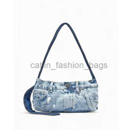 Shoulder New Fasion andbag Vintage Wased Blue Zipper Designer Crossbody Bag Casual Denim Women Jeans Bags College Girls Bagscatlin_fashion_bags