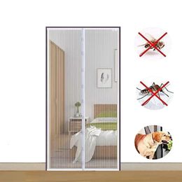 Sheer Curtains Summer Mosquito Proof Door Curtain Punch-free Anti Insect Fly Bug Curtains Net Magnetic Door Curtains Self Sealing Mesh Gauze 231018