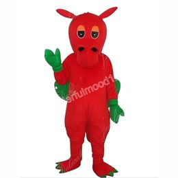 2024 Performance Red Dragon Mascot Costumes Carnival Hallowen Gifts Unisex Adults Fancy Games Outfit Holiday Outdoor Advertising Outfit Suit