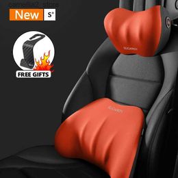 Seat Cushions Car Headrest Lumbar Support Memory Space Foam Waist Support Car Seat Neck Pillow Backrest Cushion For Tesla Car Accessories Q231019