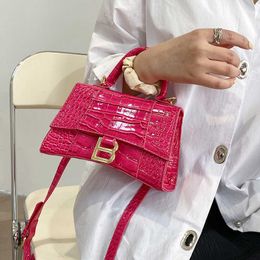 New One Shoulder Crossbody Handbag Fashion Korean Mini Square Women's Small Fragrant Crocodile Spinning Bag