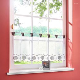 Curtain 1 Piece Embroidered Cafe Window Short Kitchen Dining Room Valance Home Decoration