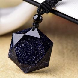 Pendants Natural Obsidian Hand Carved Six Pointed Star Jade Pendant Fashion Boutique Jewelry Men And Women's Necklace Gift