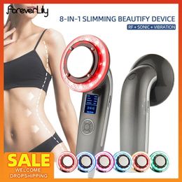 Other Massage Items 8 in 1 Ultrasound Cavitation EMS Fat Body Slimming Massager Weight Loss RF LED Infrared Skin Lifting Beauty Care Machine 231017