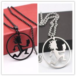 black silver High Polished Fashion Stainless Steel roker ICP Round Hatchet Man Pendant Men Women Necklace Chain2627