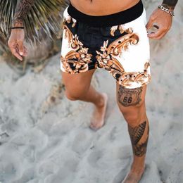 Men Swimwear Trunk Short European American printed youth loose beach pants pantalones Shorts227x