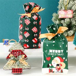 Christmas Decorations Year 2023 Candy Bag Santa Gift Snowflake Crisp Drawstring Merry For Home Noel Present