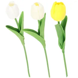 Decorative Flowers Imitation Tulip Artificial Flower Ornaments For Kitchen Office Study Decor