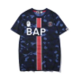 A bathing Ape Camouflage blue printed letters Tee Shirt