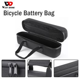 Panniers Bags WEST BIKING Black Electric Bike Battery Bag Internal Mesh Layers Widened Handle Hard Shell Protection Prevent Getting Damaged 231017