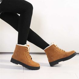 Work Ladies Ankle Boots Winter New Snow Womens Large Warm Flat Heel Cotton Shoes 230830