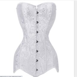 Plus Size Corset Double 26 Steel Boned Corset Overbust Long Torso Bustiers Waist Trainer Corsets Shapewear Cincher Corselet1242f