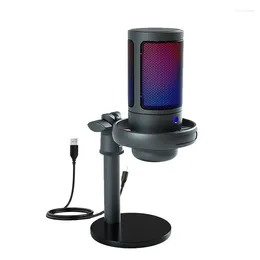 Microphones ME6S USB Condenser With RGB Light Metal Microphone Professional Recording Streaming Desktop Podcast For PC Computer