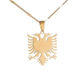 Albania Eagle Pendant Necklaces Stainless Steel Ethnic Animal Chain Jewellery Gifts326Y