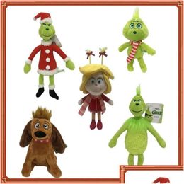 Christmas Decorations Cute Plush Toys Green Fur Monster Sublimation Blank Cartoon Doll Kids Gift Heat Transfer Print Cpa4622 Drop De Dhvhn