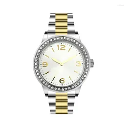 Wristwatches RA5792 Man-made Diamonds On Watch Dial White Color Charm Ladies Fashion Watches