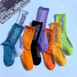 Trendy Mens Womens Long Stockings Cotton Socks Hip Hop Streetwear Men Skateboard Sock297M