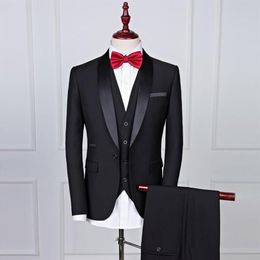 Mens Wedding Suits Groom 2021 Slim Fit Male Suit Formal Black Luxury Man Latest Coat Pant Designs Costume Homme Mariage Men's279q