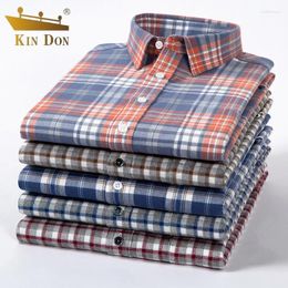 Men's Casual Shirts 2024 Spring Arrivals Long Sleeve Plaid Causal Pure Cotton Shirt Europe High Quality Slim Business Top