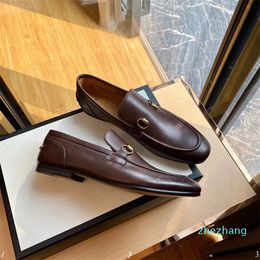 Men Dress Shoes 2023 Oxford Genuine Leather Moccasins Brown Black Men Designer Loafers Shoes Men Classic High Quality Wedding Office Formal Shoes