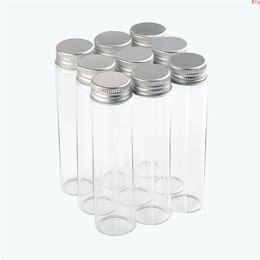 30*120*21mm 60ml Glass Bottles Aluminium Lid Perfume Liquid Container Empty Transparent Clear Gift Wishing Jars 24pcslotgood qty Ahwgc