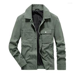 Men's Jackets 2023 Waffle Jacket Men Casual Blouse Turn Down Collar Windbreaker Korean Fashion Single Breasted Solid Colour Tops