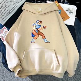 Men's Hoodies Game Street Fighterr Character CHUNLI Hoodie Manga Graphic Clothes Autumn Fleece Soft Pullovers Casual Sweatshirts