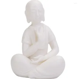 Tea Pets White Porcelain Zen Handmade Little Monk Pet Decoration Living Room Study Ceramic Chinese Home