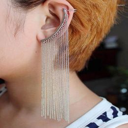 Stud Earrings 2023 Fashion 1 Piece Gold/Silver Colour Personality Punk Style Long Tassel Pendant Earring Eardrop Women Girl Ear Ornaments