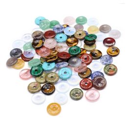 Pendant Necklaces 10 Pcs Round Shape Healing Crystal Stone Pendants Agate Charms For Making Jewelry Necklace Gift