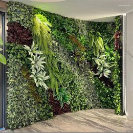Decorative Flowers 40X60cm Green Artificial Plants Wall DIY Background Wedding Decoration Party Garden Flower Carpet Turf Home Decor