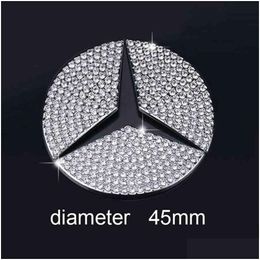 Car Steering Wheel Emblem Decoration Diameter 45/50Mm Diamond Sticker Motive Interior Accessories For Mercede Benz Drop Delivery Dhz6K