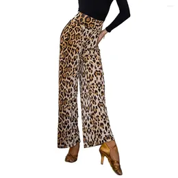 Stage Wear Latin Dance Competition Women's Costume Performance Leopard Pattern High Elastic Knitted Pants Rumba Tango