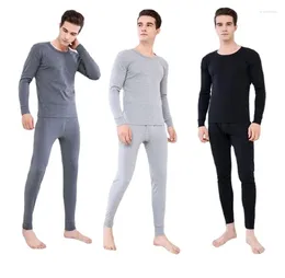 Men's Thermal Underwear Mens V-neck Set Long Johns Men Autumn Winter Shirt And Pants 2 Piece Male Clothing