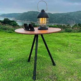 Camp Furniture Camping Round Table Outdoor Tourist Portable Folding Lightweight Aluminum Alloy Tripod Lifting Simple Tea Table Picnic Gadgets 231018