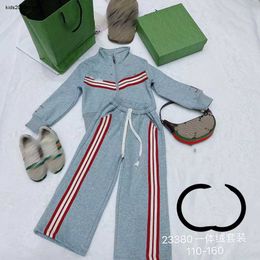 New Autumn Set for boy and girl comfort baby Tracksuits Size 110-160 Long sleeved jacket and Lace up striped patchwork pants Oct15