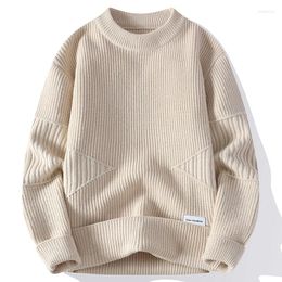 Men's Sweaters 2023 Fall Winter Male Casual Wool Pullover Men Vintage Patchwork Sweater Fashion Soft Warm Knitted Pull Homme