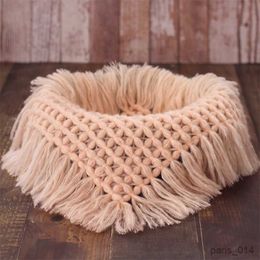 Blankets Newborn Baby Blanket Basket Filler Knitted Mat 50cm Square Rug Photo Props Tassels Decoration Blanket