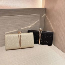 Evening Bags Shiny Glitter Clutch Bag Women Wedding Purse Party Banquet Handbag Lady Elegant Daily Club Chain Crossbody Shoulder 231017