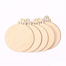 Christmas Decorations Christmas Decorations 100Pcs Natural Unfinished Wooden Round Diy Baubles Tags Arts Crafts Embellishmen Dhgarden Dhgw9