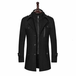 Men's Wool Blends Fashion Winter Mens Double Collar Thick Jacket Single Breasted Trench Coat Men Size M3Xl Brand Outdoor Warm Soft afewfb 231017