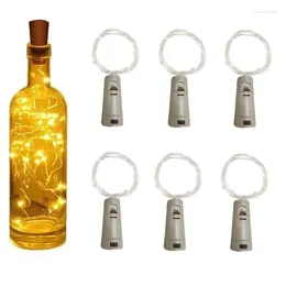 Strings 6pcs Wine Bottle Light Room Decor LED Holiday Lamp Including Battery Copper Wire String Fairy Christmas Wedding Decoration