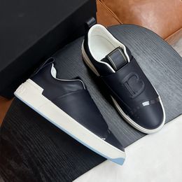 Luxury Men's Casual Sports Shoes Imported From Italy Calfskin Two-color Rubber Outsole Wear