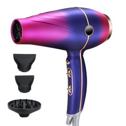 Classic multi style optional salon home hair dryer 3 strong wind speed regulating motor intelligent noise reduction quick drying folding handle